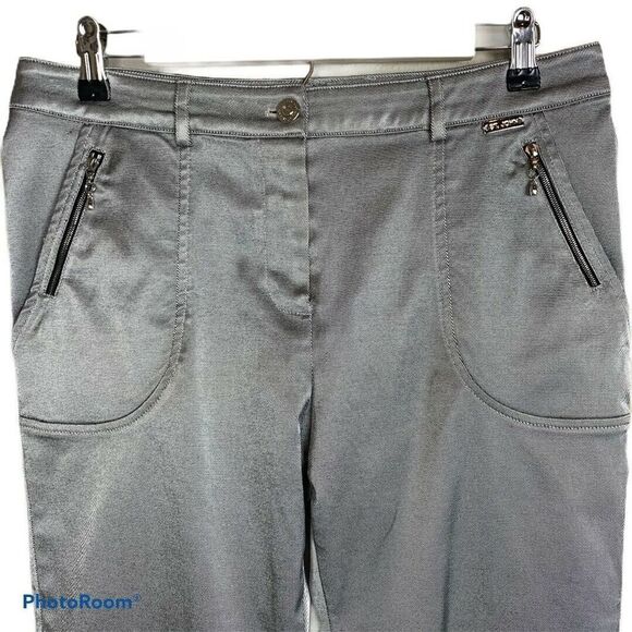 St. John Sport Marie Denim Cropped Pants Stretch - Picture 2 of 10